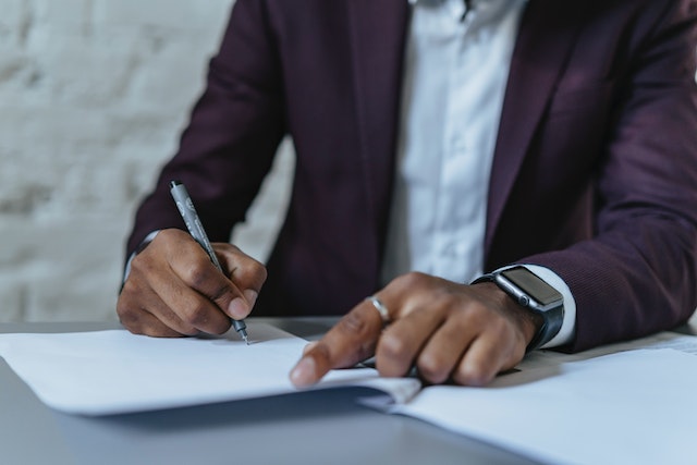 person signing lease agreement document